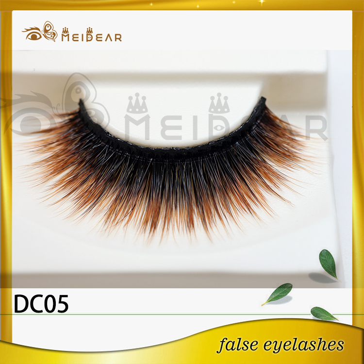 Factory wholesale private label logo colored faux mink eyelashes